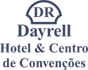 Dayrell Hotel & Convention Center logo, with the initials DR inside a rounded shape above the hotel name in bold, dark blue text on a light background, reflecting a modern approach suited to companies that use Revenue Management Software.