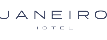 The image shows the Janeiro Hotel logo with the word Janeiro in large thin uppercase letters and Hotel in smaller uppercase letters below, all on a light gray background.