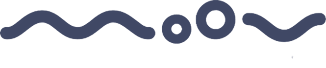 Navy-blue abstract shapes — a wavy line, two circles (one solid and one hollow) and a shorter wavy line — are arranged on a light gray background, evoking the dynamic flow and structure found in innovative revenue management software.