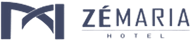 Logo for Zémaria Hotel with a stylized ZM graphic on the left and the words ZÉMARIA HOTEL in a modern uppercase font on the right. The design reflects innovation, ideal for brands adopting tools like Revenue Management Software. Dark blue on a light background.
